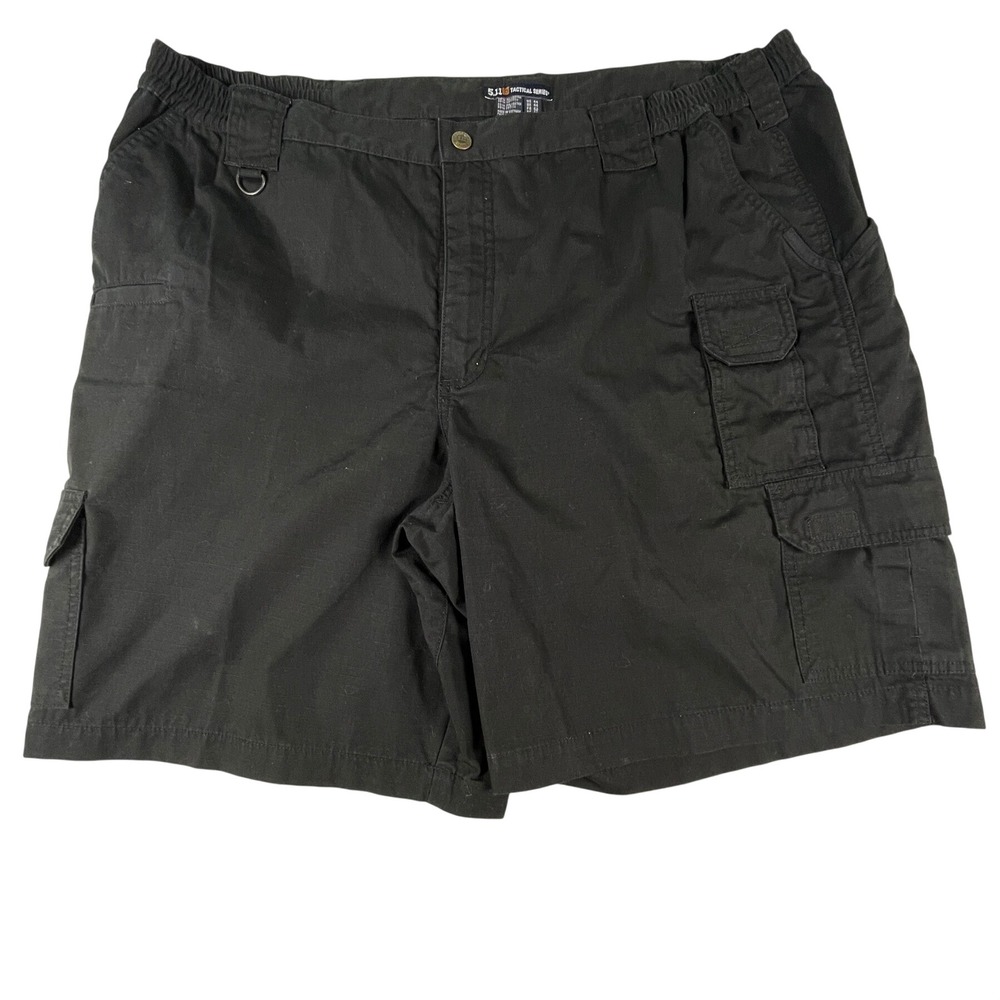 5.11 Tactical Cargo Shorts Mens 44 Black Ripstop Cotton Blend Utility 9 Inseam